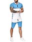 billige Hoodies-Herre T-skjorte drakter Joggedress Tennis skjorte Shorts og T-skjorte sett Sett Kortermet 2 deler Klær Sport Designer Fritid