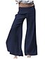 abordables Pants-Mujer Perneras anchas Pantalones Timbre Azul Piscina Blanco Negro Básico Moderno Media cintura Hasta el Tobillo Color sólido Ligero S M L XL XXL / Holgado