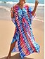 economico Cover-Ups-Per donna Costumi da bagno Prendisole Top da spiaggia Abito da spiaggia Normale Costume da bagno Astratto Geometrico Protezione UV Costumi da bagno modesti Stampe Verde Bianco Nero Blu Viola Spacco a