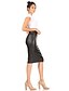 abordables Skirts-Mujer Lápices Corte Bodycon faldas de trabajo Midi Faldas Color sólido Oficina / Carrera Ropa Cotidiana Primavera &amp; Otoño Poliuretano Cuero sintético Básico Negro Vino Azul Piscina Marrón