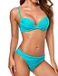 cheap Bikinis-Women&#039;s Swimwear Bikini 2 Piece Normal Swimsuit Pure Color 2 Piece Ruched Open Back Light Green Sky Blue Red V Wire Underwire Padded Bathing Suits Vacation Sexy New / Modern / Strap / Padded Bras
