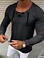 preiswerte Men&#039;s-Herren T Shirt V Ausschnitt Glatt Weiß Schwarz Grau Khaki Kordelzug Grundlegend Strasse Täglich Oberteile Casual