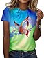 cheap Best Selling Women&#039;s Tops-Women&#039;s Butterfly Casual Holiday Weekend Abstract Butterfly Painting Short Sleeve T shirt Tee Round Neck Print Basic Essential Tops Green Gray Purple S / 3D Print