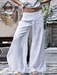 cheap Pants-Women&#039;s Wide Leg Pants Trousers Bell Bottom Blue White Black Basic Chic &amp; Modern Mid Waist Ankle-Length Solid Colored Lightweight S M L XL XXL / Loose Fit