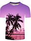 economico Men&#039;s Socks-Per uomo maglietta Albero di cocco Foglia di palma Mare Girocollo A B C D E Stampa 3D Informale Per eventi Manica corta Stampa 3D Abbigliamento Tropicale Hawaiano Taglio attillato Comodo