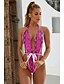 cheap One-Pieces-Women&#039;s Swimwear One Piece Swimsuit Solid Colored Strappy Halter Wrap Light Blue Green Blue Black Light Green Bathing Suits Basic / Padded Bras