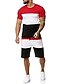 billige Hoodies-Herre T-skjorte drakter Joggedress Tennis skjorte Shorts og T-skjorte sett Sett Kortermet 2 deler Klær Bomull Sport Designer Fritid