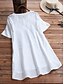preiswerte Best Selling Plus Size-Damen Bluse Hemd Glatt Rundhalsausschnitt Taste Alltag Strassenmode Oberteile Weiß Rosa