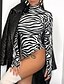 cheap Jumpsuits &amp; Rompers-Women&#039;s Bodysuit Print Print Casual Daily Turtleneck Street Casual Long Sleeve Regular Fit Black S M L Spring