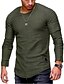 abordables Long Sleeve-Hombre Camiseta Escote Redondo Graphic Color sólido Blanco Negro Gris Verde Ejército Caqui Manga Larga Talla Grande Noche Tops Básico Músculo