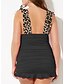 cheap One-Pieces-Women&#039;s Swimwear One Piece Swim Dress Plus Size Swimsuit Leopard Ruffle Open Back Printing for Big Busts Black V Wire Bathing Suits Vacation Fashion New / Modern / Padless