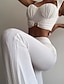 cheap Two Piece Sets-Women&#039;s Sexy Plain Casual Vacation Two Piece Set Pant Wide leg pants Bell bottoms Crop Top Tank Top Pants Sets Tops