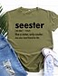 cheap T-Shirts-Women&#039;s T shirt Tee Pink Yellow Army Green Print Graphic Letter Daily Going out Short Sleeve Round Neck Basic 100% Cotton Regular S