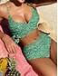 abordables Bikini-Mujer Bañadores Bikini 2 piezas Normal Traje de baño Alta cintura Transversal A lunares Estampado Blanco Burdeos Azul Piscina Verde Trébol Acolchado Con Tirantes Trajes de baño nuevo Hawaiano Sensual