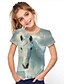 baratos Camisetas &amp; Blusas Para Meninas-Infantil Para Meninas Camisa Gráfico Impressão 3D Manga Curta Ativo Bebê Primavera Verão Branco