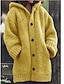 economico Sweaters &amp; Cardigans-Per donna Cappotto Quotidiano Standard Cappotto Largo Giacca Manica lunga Tinta unita Blu Giallo