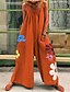 preiswerte Damen Jumpsuits-Damen Overall Blumen Tasche Bedruckt Lässig Alltäglich Quadratischer Ausschnitt Strasse Alltag Ärmellos Regular Fit Blau Gelb Wein S M L Frühling