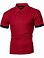 cheap Polos-Men&#039;s Tennis Shirt Polo Shirt Collar Turndown Casual Daily Streetwear Basic Short Sleeve Patchwork Color Block Slim Black Red Deep Blue Grey Tennis Shirt