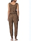 cheap Women&#039;s Jumpsuits-Women&#039;s Jumpsuit Leopard Lace up Print Casual Daily Crew Neck Street Casual Sleeveless Regular Fit Gray Red Yellow S M L Spring