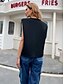 abordables T-shirts-Mujer Camiseta Letra Escote Redondo Estampado Básico Tops Blanco Negro Gris