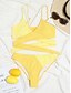 billige Bikini-Dame Badetøj Bikini 2 stk Normal badedragt Farveblok Ren farve Høj talje Kors Lyseblå Grøn Blå Grå Gul Med stropper Badedragter Stilfuld Sexet nyt / BH med indlæg