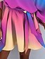 abordables Vestidos Maxi-Mujer Mini vestido corto Vestido de una línea Arco Iris Media Manga Acordonado Estampado Arco iris Gradiente de Color Escote Barco Primavera Verano Elegante 2022 Corte Ancho S M L XL