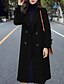 cheap Coats &amp; Trench Coats-Women&#039;s Coat Long Asian Size Coat Black Blue Beige Daily Peaked Lapel Regular Fit M L XL XXL