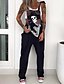 abordables Pants-Femme Pantalon Normal Polyester Crânes Noir / Blanc Noir Mode Taille médiale Toute la longueur Casual Fin de semaine Eté Printemps &amp; Automne