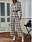 cheap Two Piece Sets-Women&#039;s Streetwear Plaid Daily Wear Office Two Piece Set Shirt Collar Shorts Crop Top Blazer Office Suit Tops