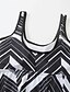 cheap Tankini-Women&#039;s Swimwear Tankini 2 Piece Normal Swimsuit Striped 2 Piece High Waist Open Back Printing Black Strap Padded Bathing Suits Vacation Holiday New / Modern / Padded Bras