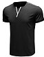 billige Men&#039;s-Herre T-skjorte Fargeblokk V-hals Standard Sommer Vinrød Blå Hvit Svart Grå