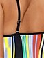 cheap Tankini-Women&#039;s Swimwear Tankini Tankini Top Plus Size Swimsuit Striped Ruffle Open Back Printing for Big Busts Yellow Scoop Neck Camisole Padded Bathing Suits Vacation Holiday New / Modern / Cute / Spa