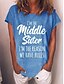 cheap Women&#039;s T-shirts-Women&#039;s T shirt Tee Cotton Text Pink Blue Green Short Sleeve Casual Weekend Basic Round Neck Regular Fit