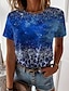preiswerte T-shirts-Damen T Shirt Leopard Rosa Blau Purpur Bedruckt Kurzarm Casual Wochenende Basic Rundhalsausschnitt Regular Fit