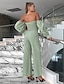 cheap Two Piece Sets-Women&#039;s Sexy Plain Casual Holiday Two Piece Set Off Shoulder Pant Wide leg pants Bell bottoms Tube Top Crop Top Pants Sets Tops