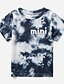 cheap Family Look Sets-Family Look T shirt Tops Causal Tie Dye Letter Print Deep Blue Short Sleeve Casual Matching Outfits / Summer