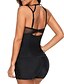 cheap Tankini-Women&#039;s Swimwear Tankini 2 Piece Plus Size Swimsuit Pure Color Tassel Open Back Mesh for Big Busts Black Strap Camisole Bathing Suits Vacation Fashion New / Modern / Padded Bras