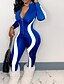 cheap Women&#039;s Jumpsuits-Women&#039;s Catsuit Striped Zipper Active Stand Collar Sport Daily Short Sleeve Regular Fit Blue Black Red S M L Spring