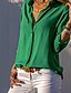 economico Tops &amp; Blouses-Per donna Blusa Camicia Verde Blu Grigio Liscio Informale Giornaliero Manica lunga Colletto S