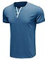 abordables Men&#039;s-Homme Tee-shirt Bloc de couleur Col en V Standard Eté Rouge vin Bleu Blanche Noir Gris