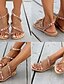 cheap Sandals-Women&#039;s Sandals Boho Bohemia Beach Flat Sandals Daily Beach Solid Color Summer Rhinestone Crystal Flat Heel Open Toe Cute Casual Minimalism Faux Leather Loafer Rainbow