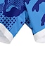 baratos Roupa de Banho para Meninos-Infantil Para Meninos One Piece Shorts de praia roupa de banho Imprimir Roupa de Banho Geométrica Azul Ativo Natação Fatos de banho 3-10 anos / Verão