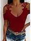 cheap Tank Tops-Women&#039;s U Neck Lace Cut Out Casual T Shirt