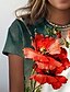 economico T-shirts-Per donna maglietta Floreale Pop art Informale Per eventi Fine settimana Bianco Stampa Manica corta Vintage Essenziale Rotonda Standard