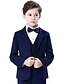 cheap Boys&#039; Clothing Sets-Kids Boys Suit &amp; Blazer Clothing Set Long Sleeve 5 Pieces Black Navy Blue Bow Solid Color Formal Birthday Formal Gentle 3-12 Years / Fall / Winter / Spring