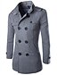 cheap Best Sellers-Men&#039;s Winter Coat Peacoat Double Breasted Business Casual  Regular Slim Fit Warm Solid Colored Fall Long Sleeve Thick Classic Trench Coat Office Daily Work