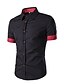 cheap Men&#039;s Shirts-Men&#039;s Shirt Solid Colored Collar Spread Collar Street Daily Short Sleeve Slim Tops Polyester Casual Comfortable White Black Wine / Summer / Machine wash / Wash separately / Washable / Holiday