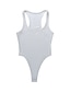 abordables Jumpsuits &amp; Rompers-Bodysuit Femme Couleur unie Dos Nu basique Col en U Plein Air Sortie Sans Manches Standard Vert S Printemps