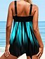 cheap Tankini-Plus Size Women&#039;s Striped Tankini Swimwear Set