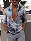 cheap Men&#039;s Shirts-Men&#039;s Shirt Graphic Shirt Collar Classic Collar Floral Green Blue Red Daily Holiday Print Clothing Apparel Vintage Party Designer Beach / Long Sleeve / Spring / Fall / Long Sleeve / Slim